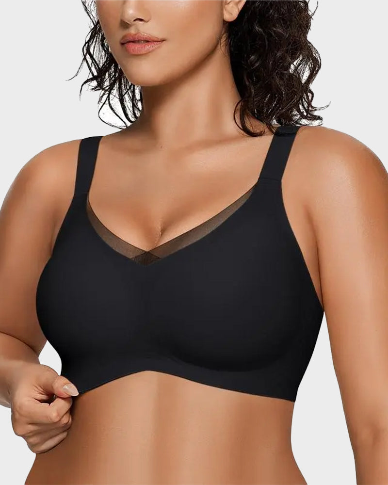 Womens Wireless Bras V Mesh Comfortable Bralette Supportive